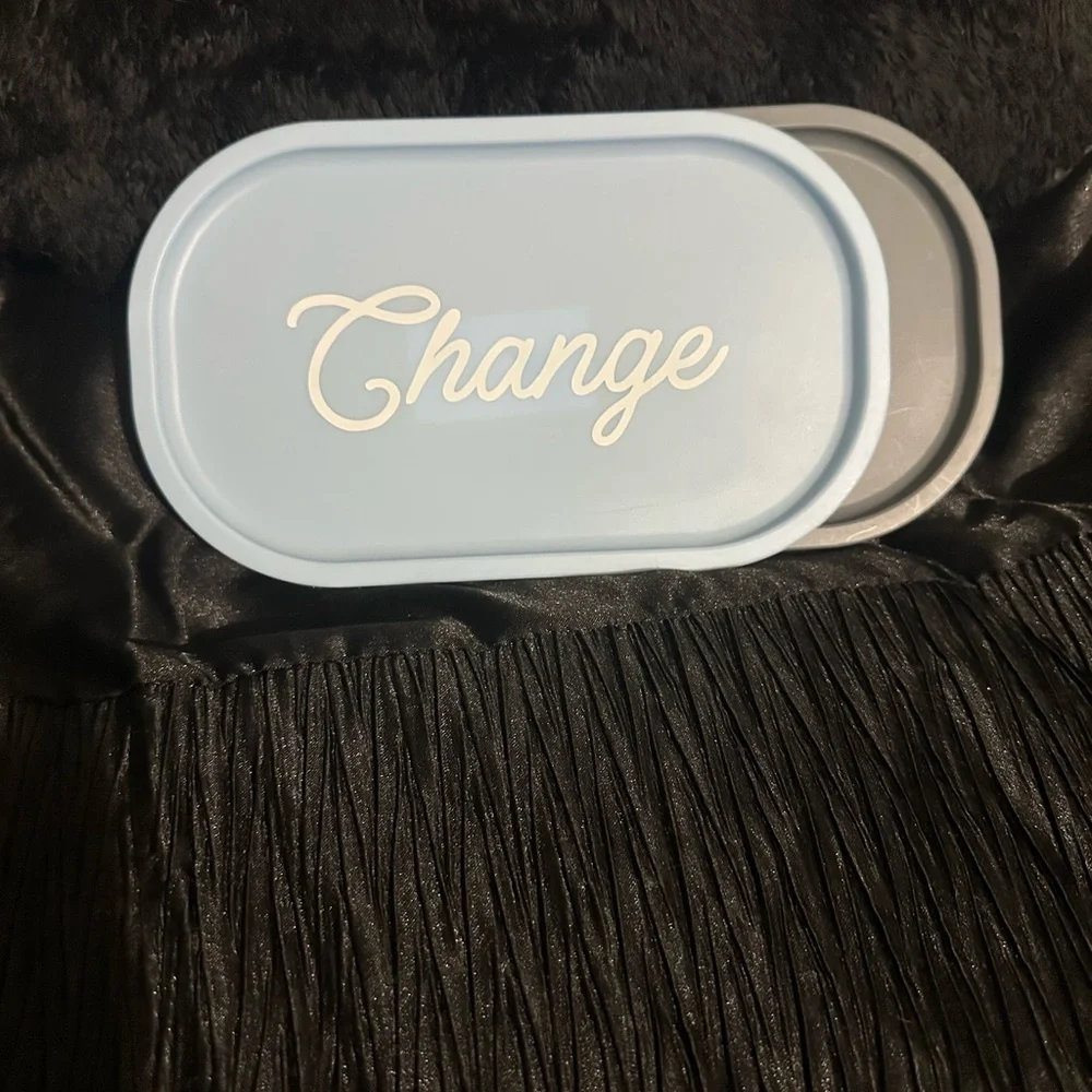 Gray and Blue Bathroom Organizer Trays